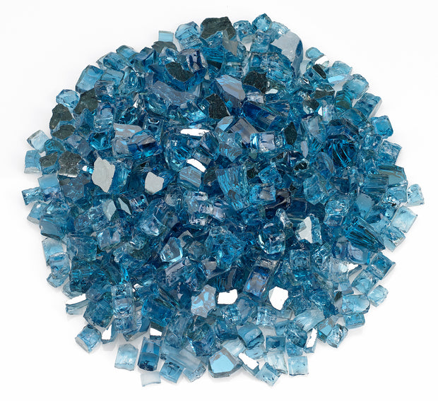 American Fire Glass - Pacific Blue Reflective 1/2" Glass - AFF-PABLRF12-10  _