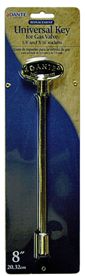 Dante Fireplace key - 8 Inch Brass - KL14PB 2