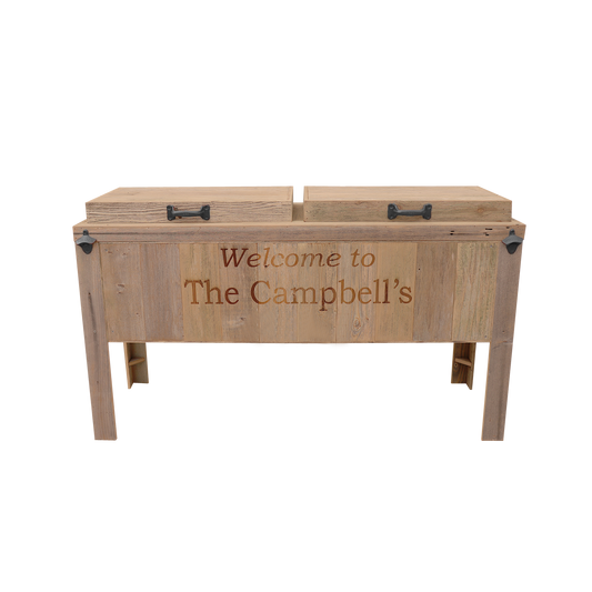 Double Rustic Cooler - 2 Engraved Lines 