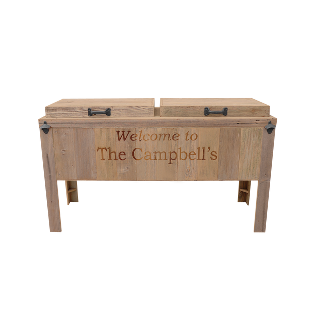 Double Rustic Cooler - 2 Engraved Lines 