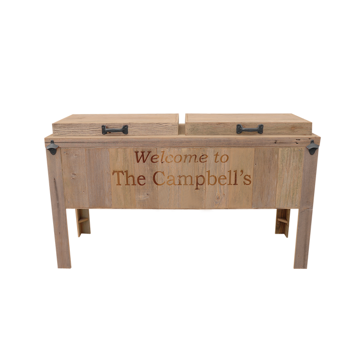 Double Rustic Cooler - 2 Engraved Lines 