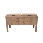 Rustic Double Cooler with 3 Engraved Lines 