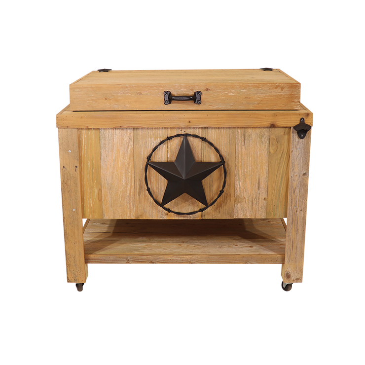 Rustic Frio Coolers - 65 Quart - Star w/ Barbed Wire - Black