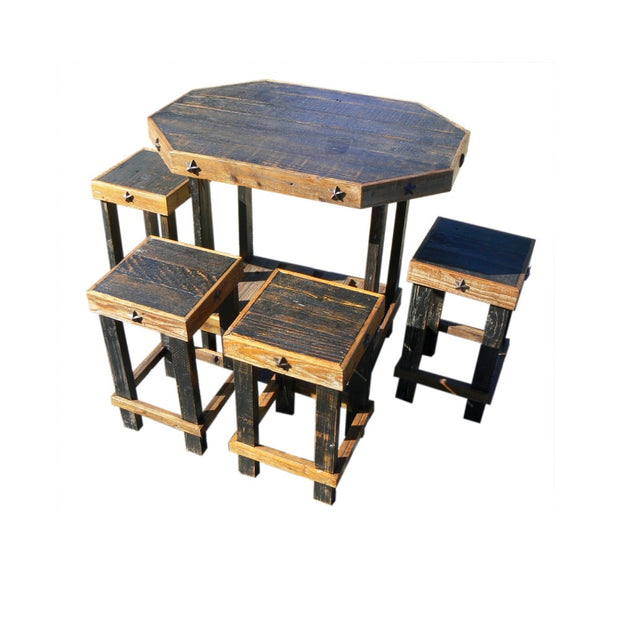 rustic table and chairs in black