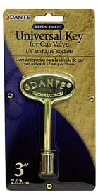 Dante Fireplace Key - 3 Inch Brass - K14PB 2