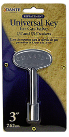 Dante Fireplace Key - 3 Inch Chrome - K14 2