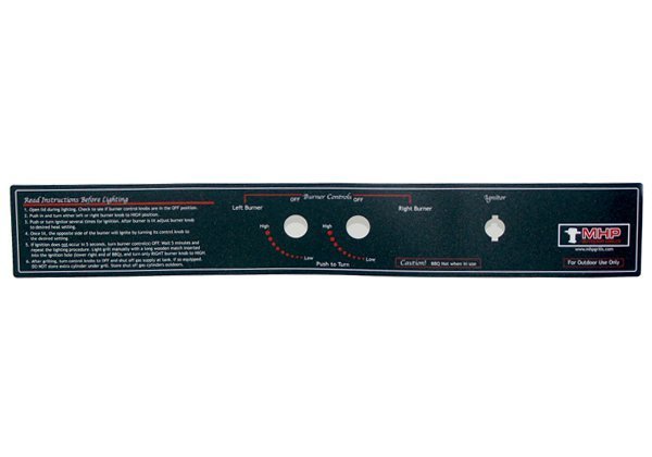 Control panel Sticker for WNK Grills - GGCPLBLE