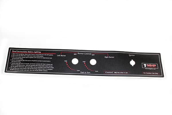 Control Panel Sticker for JNR Grills by MHP - HHCPLBLE