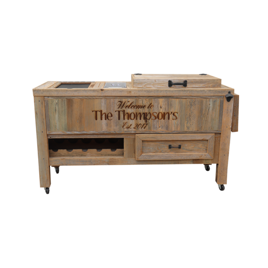Super Duper Rustic Cooler with 3 Engraved Lines 
