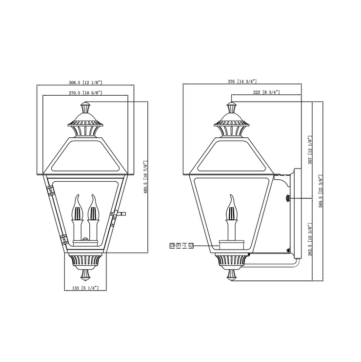 Amherst 22 gaslight dimensions