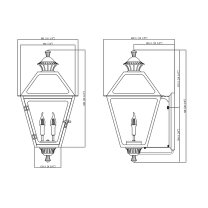 Amherst 29 gaslight dimensions