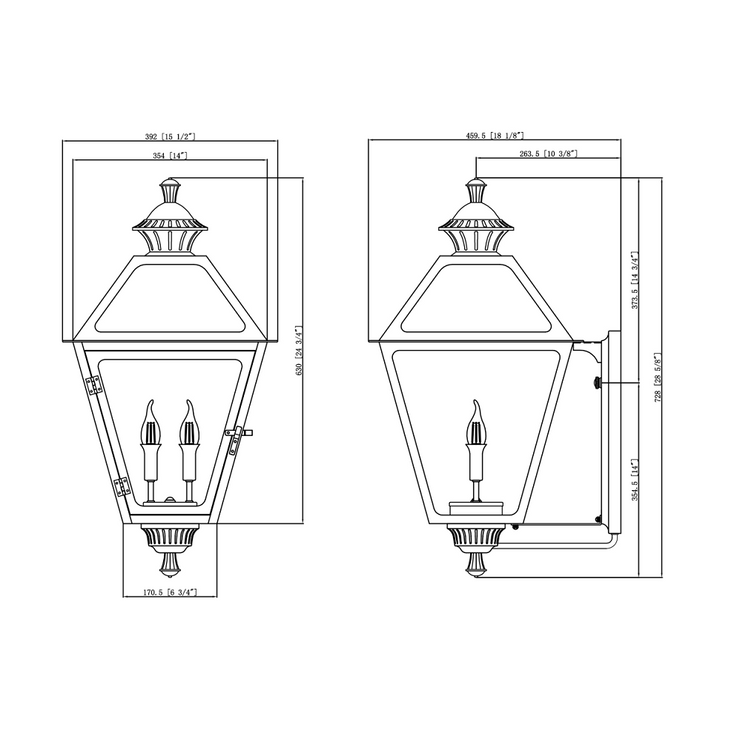 Amherst 29 gaslight dimensions