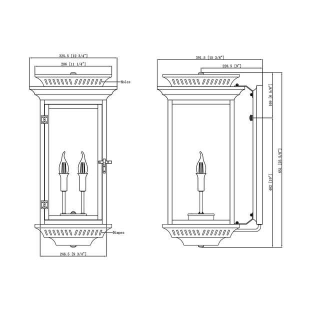 AP26, Coppersmith Approach Lantern size dimensions