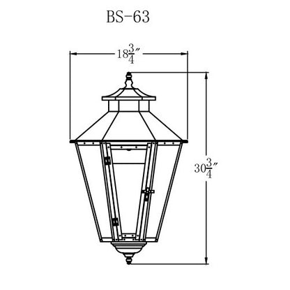 Electric Gas Light - Bayou Street 63 - BS63E _ 2