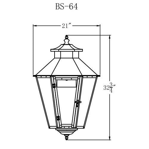 Electric Gas Light - Bayou Street 64 - BS64E _ 2