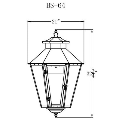 Electric Gas Light - Bayou Street 64 - BS64E _ 2
