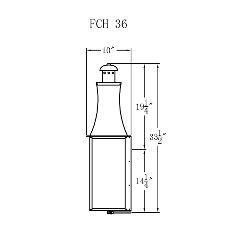 Electric Gas Light - Churchill Flush 36 - FCH36E _ 2