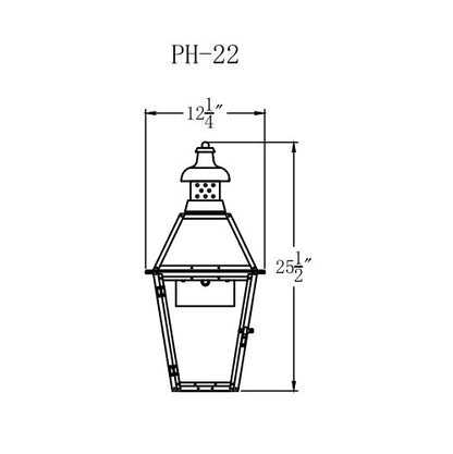 Electric Gas Light - Pebble Hill 22 - PH22E _ 2